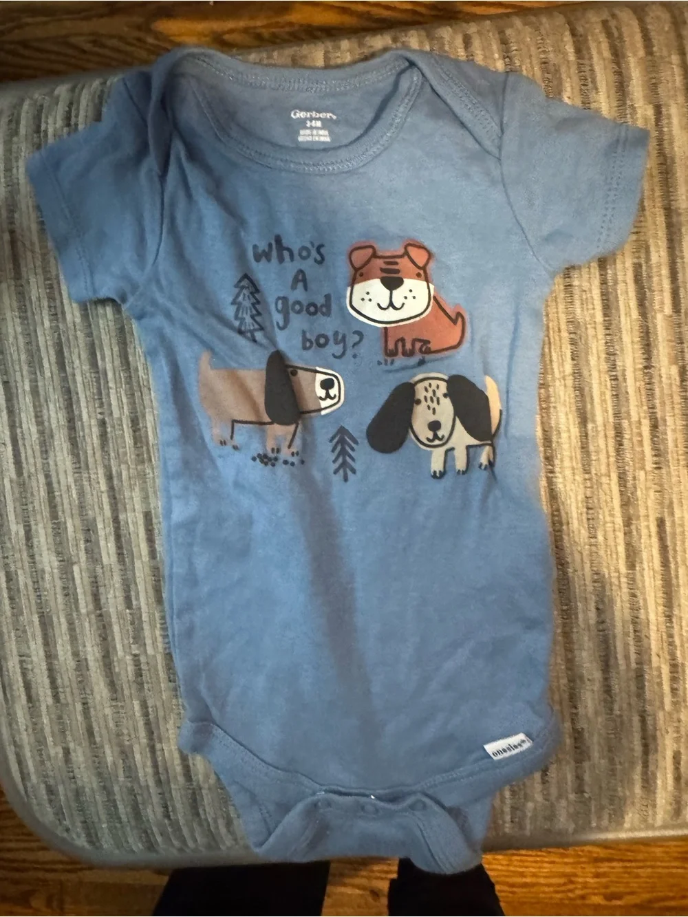 adidas White & Blue Baby Graphic Onesie Set3-6 month Gerber and Carters